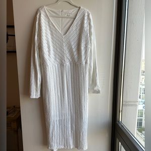 Chic Soul Sequin White MIDI Dress - 2X